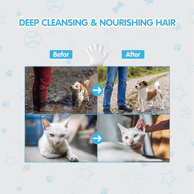 COCOYO Disposable Grooming Glove Wipes for Dogs & Cats I Fur Deodorizing I Fresh Moutain Pine Scent I Rinse Free & Bathing Gloves Wipes (30 Individually-Packed Glove Wet Wipes) (30 Individual Pack)