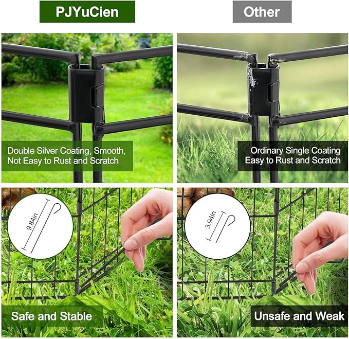 PJYuCien Puppy Playpen Indoor - 8 Panels 24”H Dog Playpen with Storage Bag and Bottom, Better for Small Pets