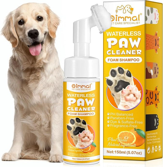 Dogs Cleaner for Paw, Pet Paw Cleaner Foam for Dogs, Dogs Paw Pad Cleaner No-Rinse Waterless Dog Shampoo Cats Feet Cleaning with Silicone Brush Easy Quickly Clean Paws for Pets