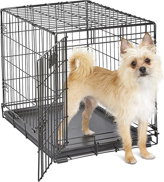 MidWest Homes for Pets Newly Enhanced Single & Double Door iCrate Dog Crate, Includes Leak-Proof Pan, Floor Protecting Feet, Divider Panel & New Patented Features
