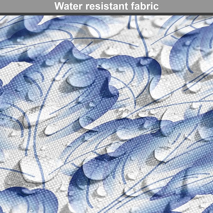 Lunarable Traditional Dog Crate Cover, Blue Leaves Ornate Folkloric Design Ethnic Motifs of Asia Print, Easy to Use Pet Kennel Cover for Medium Large Dogs, 36 Inch, Cobalt Blue and White