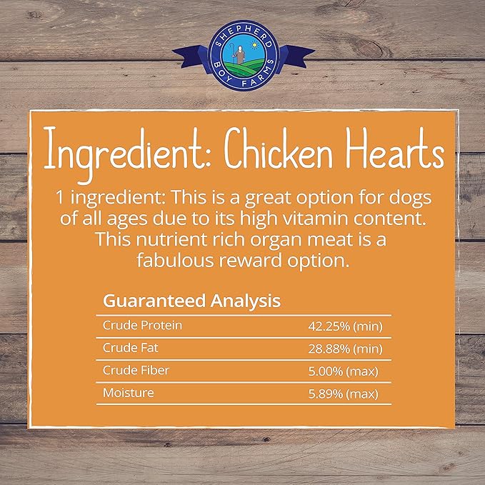 Freeze Dried Dog and Cat Treats, Chicken Heart, All Natural Freeze-Dried Dog Treat & Dog Snacks, Made in USA, High in Protein, Essential Nutrition of Raw Dog Food, 8oz