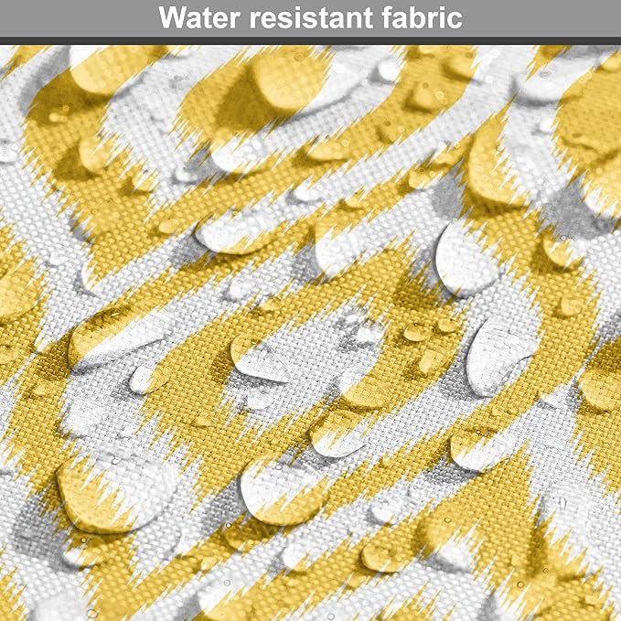 Lunarable Yellow Dog Crate Cover, Geometric Pattern with Ogee Shapes Waves and Curves Design Modern Boho Print, Easy to Use Pet Kennel Cover for Small Dogs Puppies Kittens, 18 Inch, Yellow and White