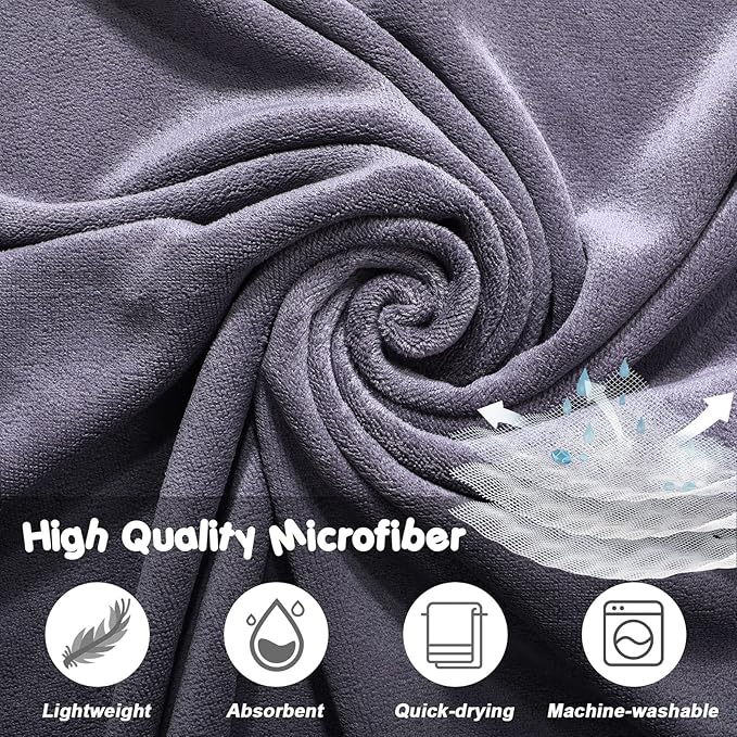 Kenning 6 Pieces Dog Towel Large Soft Pet Grooming Towel Absorbent Microfiber Dog Grooming Supplies with Embroidered Paw for Drying Dogs Cats Bathing Essentials, 20 x 39 Inch, Gray, Blue, Pink