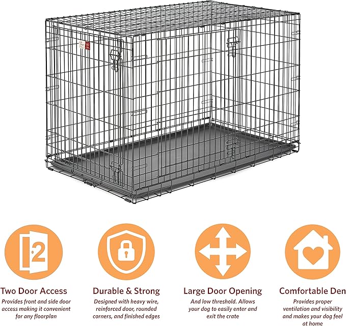 MidWest Homes for Pets Life Stages LS-1648DD Double Door Folding Crate for X-Large Dogs (91 - 110 Lbs)