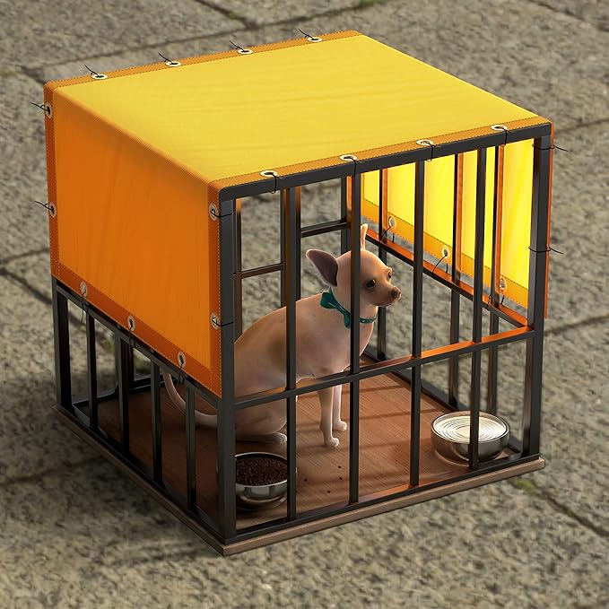 ColourTree 4' x 4' Yellow Custom Size Waterproof Shade Cloth with Grommets - 90% Sunblock, Durable Mesh Fabric Tarp for Dog Kennel Cover, Fence Privacy Screen, Greenhouse, Coop & Pet Playpen