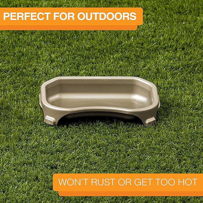 Neater Pet Brands Large Capacity Cat Bowls, Water Bowl for Cats, Reptiles, Chickens, Birds, & Small Animals, Cat Food Bowl (6 Cups), Indoor or Outdoor Water Trough & Feeder, Champagne