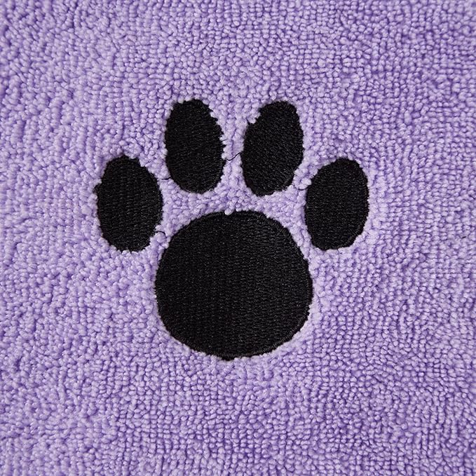 Bone Dry Pet Grooming Microfiber Towel, Embroidered Collection, X-Large,41x23.5, Lavender