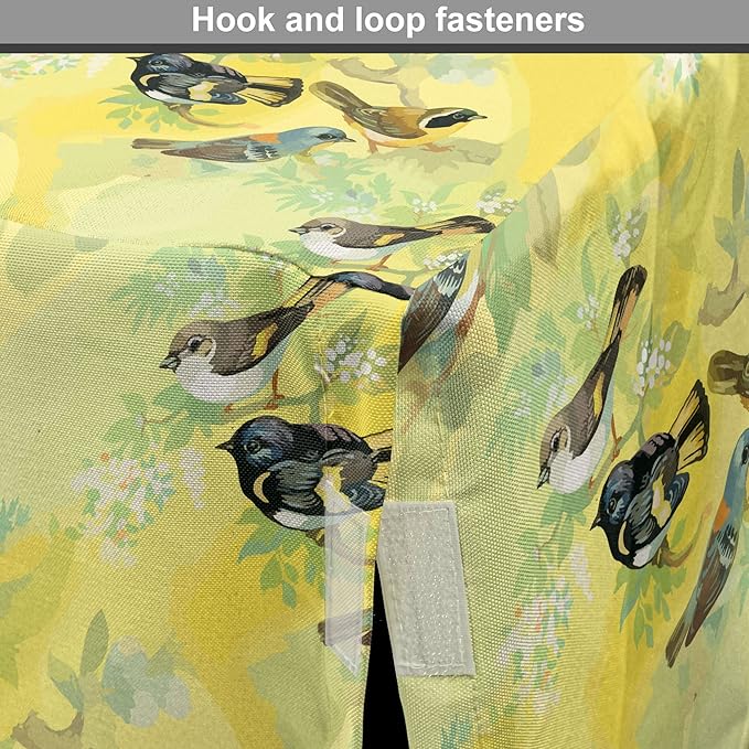 Ambesonne Bird Dog Crate Cover, Little Birds on Spring Branches in Watercolor Style Repetitive Pattern, Easy to Use Pet Kennel Cover for Cats & Medium Dogs, 30 Inch, Yellow and Multicolor