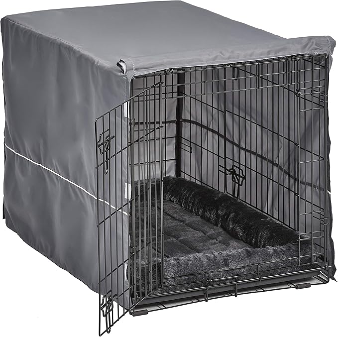 MidWest Homes for Pets New World Double Door Dog Crate Kit Includes One Two-Door Crate, Matching Gray Bed & Gray Crate Cover, 36-Inch Kit Ideal for Medium Dog Breeds