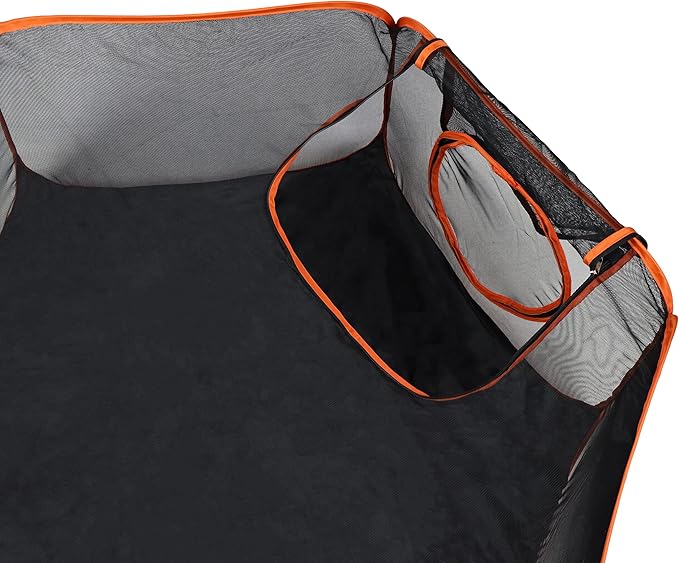 MiMu Dog Playpen Indoor Outdoor 4 Foot Cat Tent with Exercise Tunnel - Orange Pop Up Travel Playpen for Puppies, Kittens, Rabbits, Guinea Pigs, and Small Pets - Portable Enclosed Mesh Pen with Case