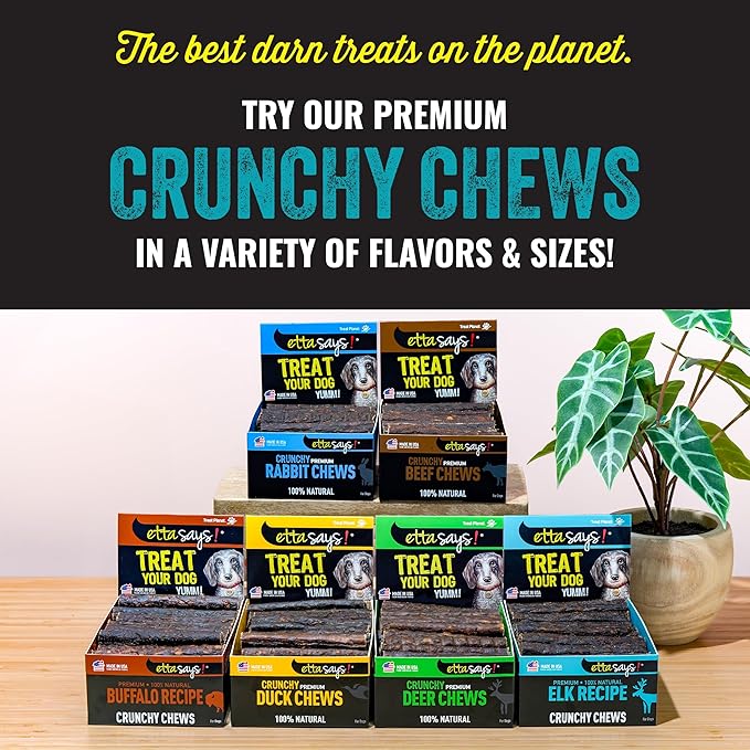 etta says! Premium Crunchy 4.5" Elk Dog Chews - Grain-Free Dog Treats, Good for Teeth, Easy to Digest - Made in The USA (36 Count Pack of 1)