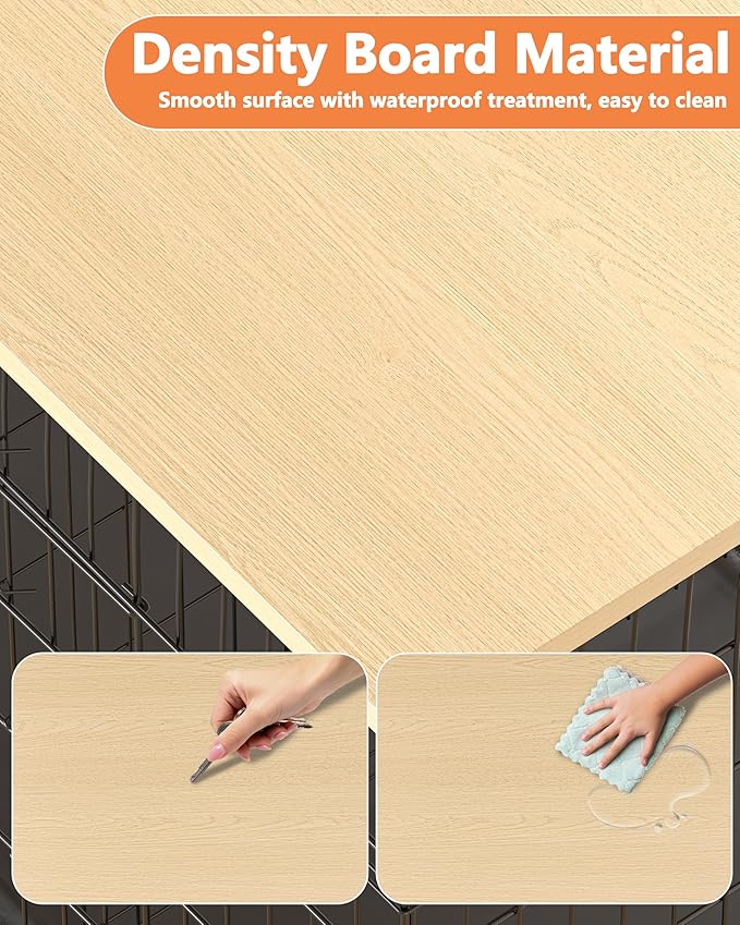 Piskyet Dog Crate Topper Wood Countertop for 48 42 36 30 24 inch Dog Cage, Dog Crate Cover,Dog Kennel Topper(Crate Not Include) (Original Wooden Color, for 48 Inch Crate)