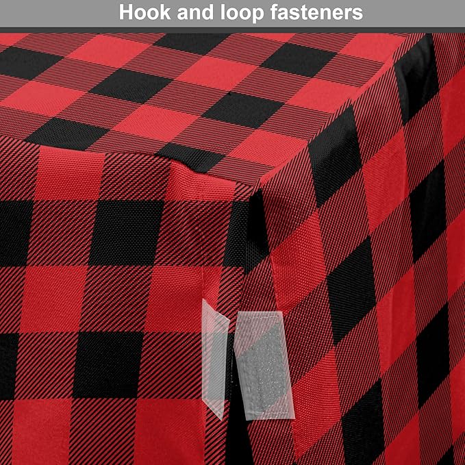 Ambesonne Plaid Dog Crate Cover, Lumberjack Fashion Buffalo Checks Pattern Retro Style Grid Composition, Easy to Use Pet Kennel Cover for Small Dogs Puppies Kittens, 18 Inch, Orange Black