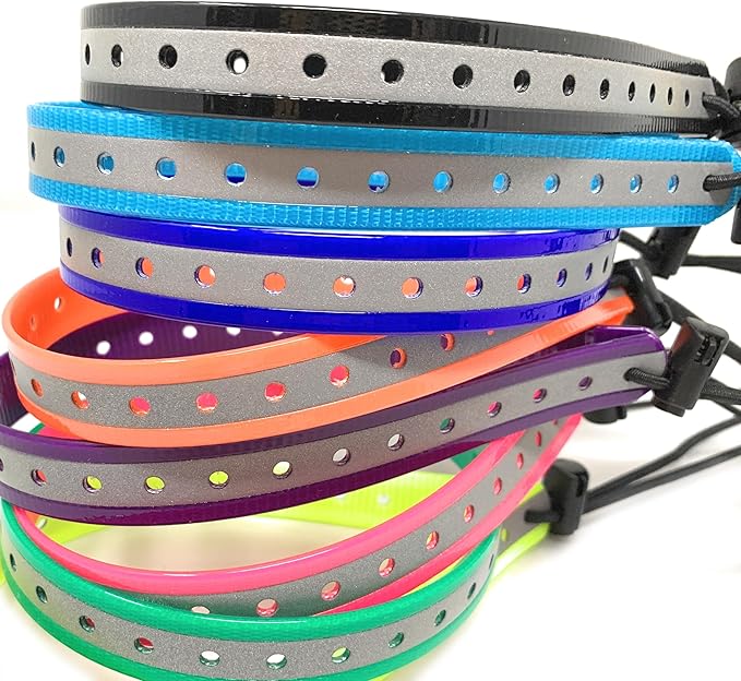 Replacement GPS eCollar with Adjustable Bungee, Multi-Hole Design, and Secure Toggle Closure for Small Dogs (Reflective Purple, Small Neck)