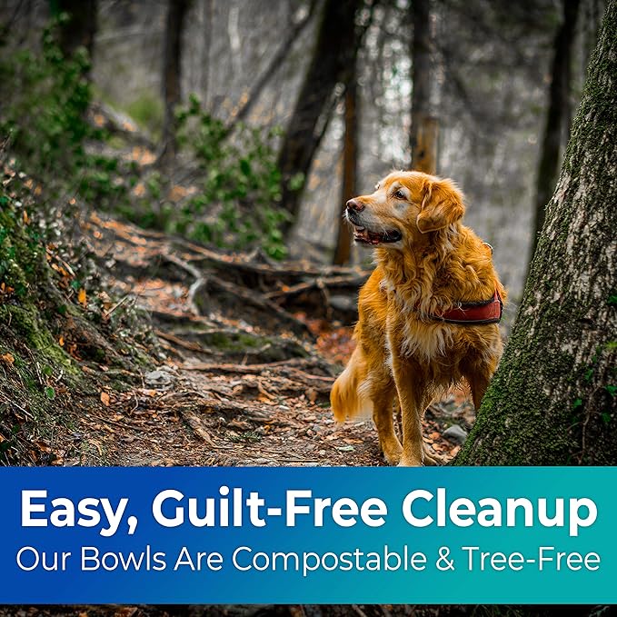 Vet-Grade Biodegradable Disposable Tan Kraft Pet Bowls Bulk 100 Pk 8 Oz/1 Cup. Non-Toxic Food and Water Dishes for Puppies, Small Dogs or Cats. Sturdy and Leakproof for Healthy Pets!