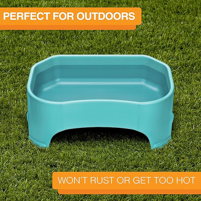 Neater Pet Brands Extra Large Water Bowl for Dogs, Outdoor Dog Water Bowl (2.25 Gallon Extra-Large Capacity), Big Trough Style Food Dish for Indoors or Outside, No Spill Large Dog Bowls, Aquamarine
