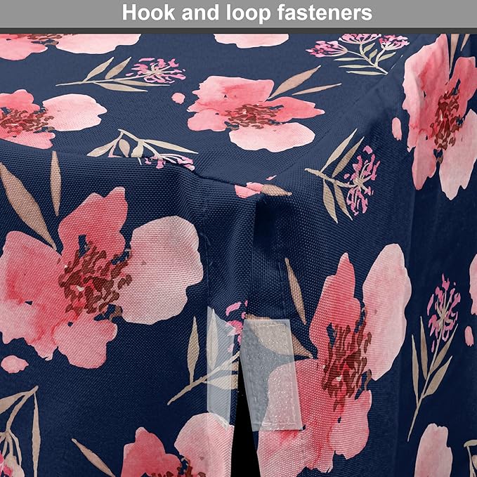 Ambesonne Watercolor Dog Crate Cover, Nature Inspired Composition with Pink Garden Flora Vintage Petals, Easy to Use Pet Kennel Cover for Small Dogs Puppies Kittens, 22 Inch, Navy Blue Coral