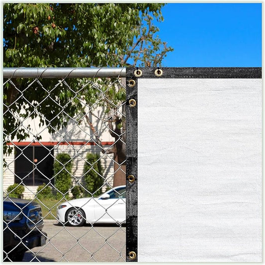 ColourTree 4' x 16' White Custom Size Shade Cloth with Grommets - 90% Sunblock, Durable Mesh Fabric Tarp for Dog Kennel Cover, Fence Privacy Screen, Greenhouse, Chicken Coop & Pet Playpen