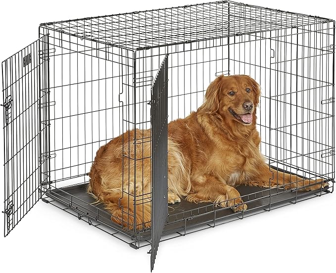 MidWest Homes for Pets Newly Enhanced Single & Double Door iCrate Dog Crate, Includes Leak-Proof Pan, Floor Protecting Feet, Divider Panel & New Patented Features