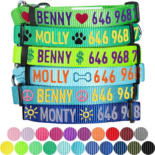 Blueberry Pet Essentials Personalized Martingale Safety Training Dog Collar, Emerald, Small, Adjustable Customized ID Collars for Dogs Embroidered with Pet Name & Phone Number