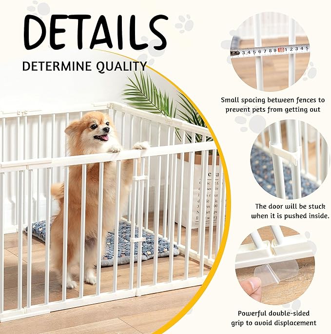 Pet Playpen Outdoor/Indoor, 28 inch Height Portable Dog Pen Dog Fence Exercise Pen with Doors for Dogs, Rabbits Kennel Crate Fence Tent Pet Puppy Playpen for Camping, RV, Yard(68*68*28 inch/16 Panels)