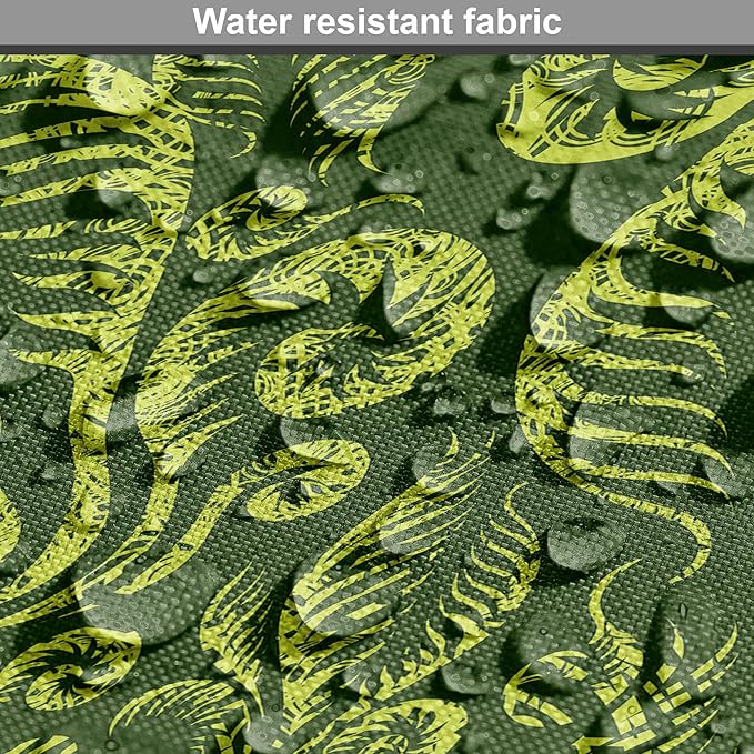 Lunarable Hunter Green Dog Crate Cover, Baroque Style Damask Floral Pattern with Leaves Swirled Branches Retro Design, Easy to Use Pet Kennel Cover for Medium Large Dogs, 48 Inch, Lime Green