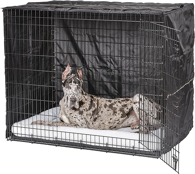 MidWest Homes for Pets Dog Crate Cover, Privacy Dog Crate Cover Fits MidWest Dog Crates, Crate Cover Only, Machine Wash & Dry, Black, 54-Inch