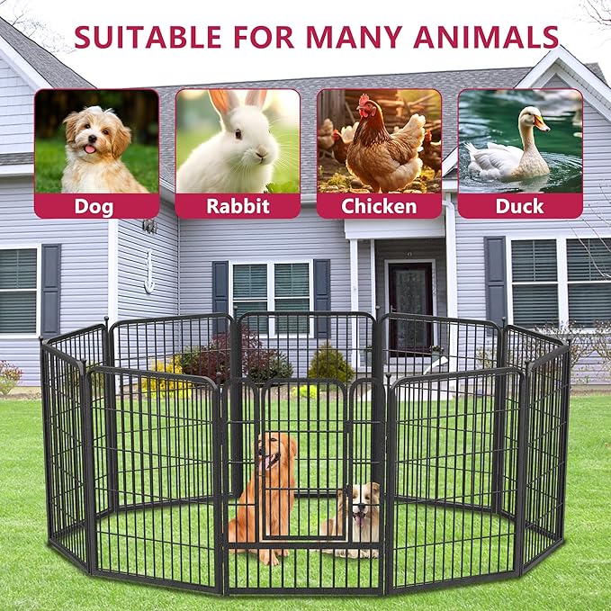 Dog Playpen 32" Height 20 Panels Portable Dog Fence Outdoor for Yard Puppy Playpen Indoor Dog Pen Outdoor for Medium/Small Dogs, Heavy Duty Pet Playpen Dog Kennel for RV, Camping, Yard