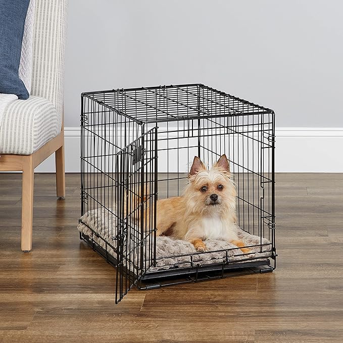 MidWest Homes for Pets Newly Enhanced Single & Double Door iCrate Dog Crate, Includes Leak-Proof Pan, Floor Protecting Feet, Divider Panel & New Patented Features