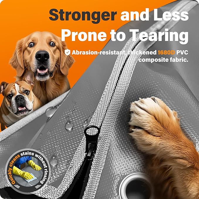 Dog Crate Cover 36 Inch [2025 Upgraded 1680D Fabric] – Heavy-Duty Insulated & Breathable Dog Kennel Cover, 36’’L×23’’W×25’’H Windproof & Light-Blocking, Gray(Cover Only)