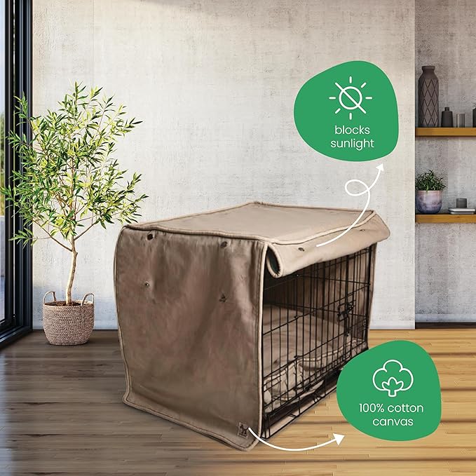 Molly Mutt Wild Horses Dog Crate Cover, 100% Cotton Canvas Cover with 2 Roll-Up Panels, Ideal for Dog or Cat Crate, Durable, Washable, and Free of Harmful Chemicals, 30" x 21" x 24"