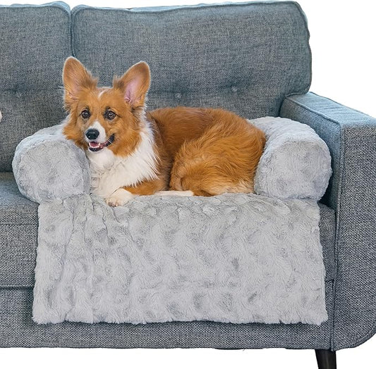 Best Friends by Sheri Calming Blanket with Bolster Dog Blanket, Gray, Medium