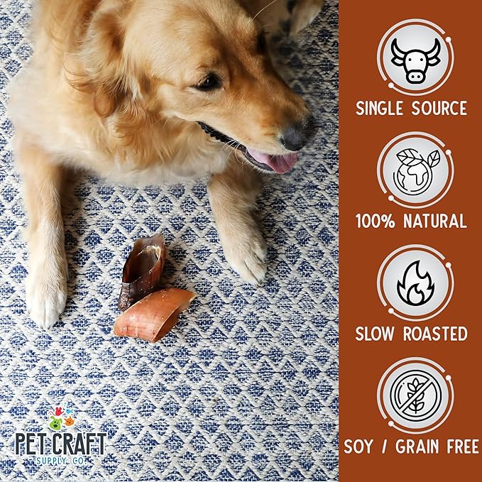 Pet Craft Supply ALL Natural Healthy Buffalo Hooves Bones Dog Chews Treats for Aggressive Chewers Long Lasting Rawhide Free Made in USA Premium Slow Roasted for Puppies Small Medium Large Dogs 10 Pack