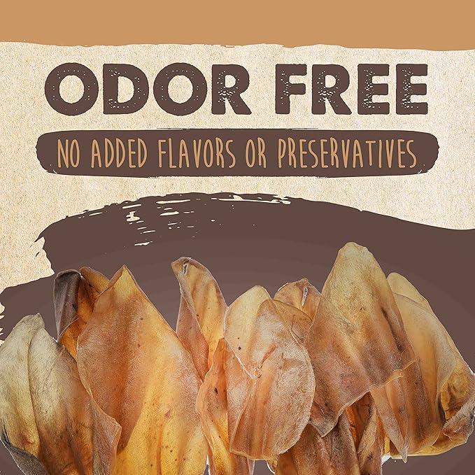 Mighty Paw 100% Natural Unbleached Cow Ears for Dogs - Single Ingredient Dog Chews - Cow Ears for Dogs Chew Treats Suitable for Small, Medium & Large Pets - Cow Ear Dog Chews 12 Pack