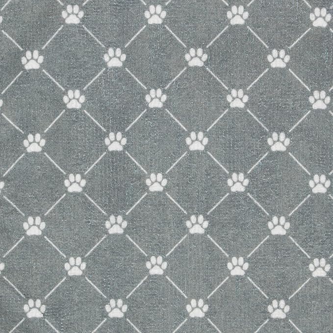 Bone Dry Pet Grooming Towel Collection Absorbent Microfiber X-Large, 41x23.5", Trellis Gray