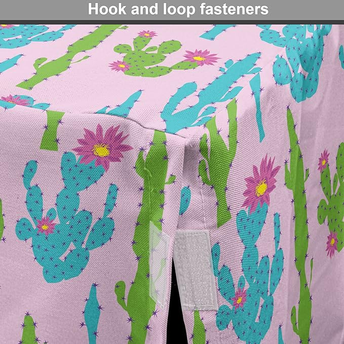 Lunarable Succulent Dog Crate Cover, Pastel Cactus Plants Flowering Desert Botany Foliage in, Easy to Use Pet Kennel Cover for Small Dogs Puppies Kittens, 18 Inch, Pale Pink Sky Blue Green