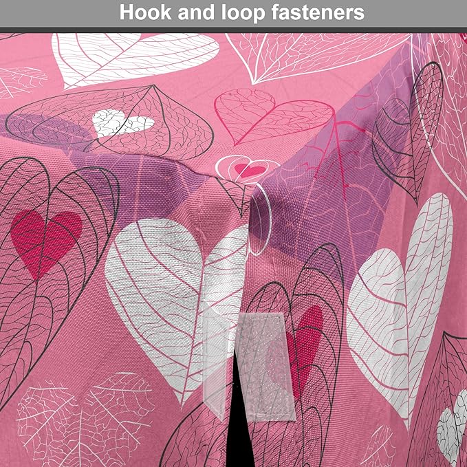 Lunarable Love Dog Crate Cover, Natural Theme Abstract Hearts Pattern Leaves Romantic Nature Art, Easy to Use Pet Kennel Cover for Medium Large Dogs, 42 Inch, Pink Purple