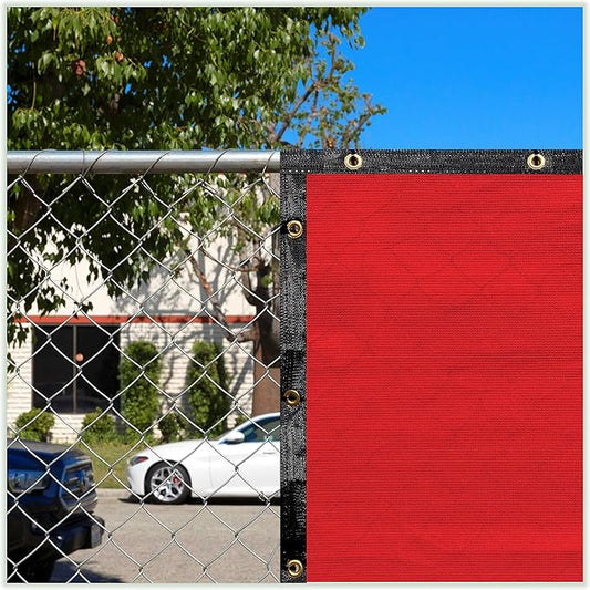 ColourTree 9' x 28' Red Custom Size Shade Cloth with Grommets - 90% Sunblock, Durable Mesh Fabric Tarp for Dog Kennel Cover, Fence Privacy Screen, Greenhouse, Chicken Coop & Pet Playpen