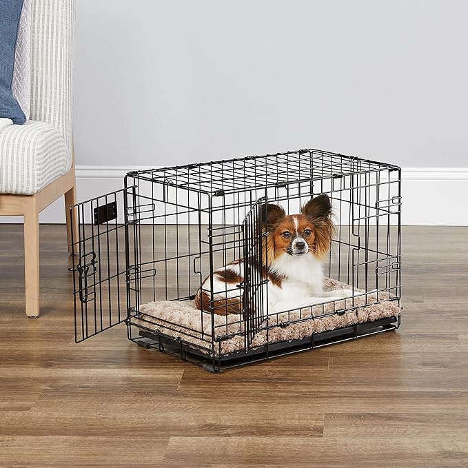 MidWest Homes for Pets Newly Enhanced Single & Double Door iCrate Dog Crate, Includes Leak-Proof Pan, Floor Protecting Feet, Divider Panel & New Patented Features