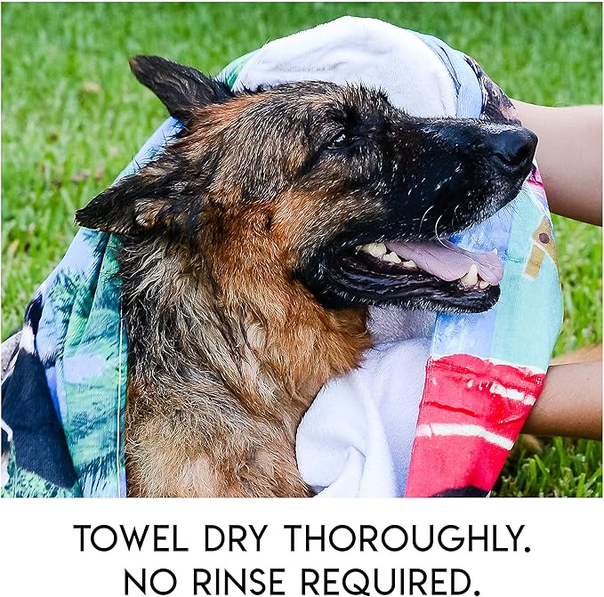No Rinse Pet Wipes, Rinse Free Shampoo Mittens for Dogs and Cats, Bath Wipes for Bathing and Washing Pets, Hypoallergenic No Rinse Wash Mitt for Grooming, Lather Wipe Dry - 15 Pack