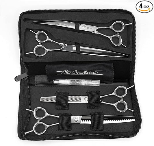 Chris Christensen Classic Series Grooming Shears, Full Set of Shears With Case, Groom Like a Professional, Any Skill Level, Made From 440C Japanese Steel