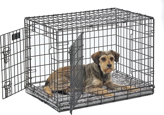 MidWest Homes for Pets Quiet Time Reversible Crate Pan Cover 30' Gray Floral/Fleece