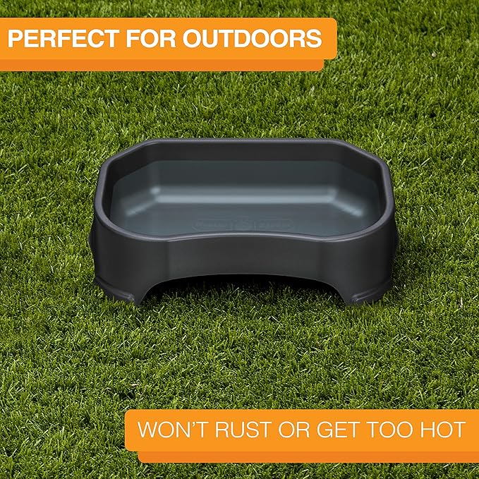 Neater Pet Brands Large Water Bowl for Dogs, Outdoor Dog Water Bowl (1.25 Gallon Extra-Large Capacity), Big Trough Style Food Dish for Indoors or Outside, No Spill Large Dog Bowls, Midnight Black