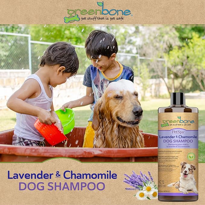 Pet Spa Lavender & Chamomile Dog Shampoo - Calming, Soothing, Gentle Grooming Solution, 33 fl oz, Safe & Natural Formula