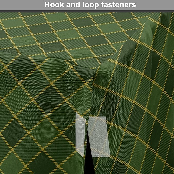 Lunarable Green Dog Crate Cover, Traditional Old Fashioned Argyle Pattern Retro Style Plaid, Easy to Use Pet Kennel Cover for Cats & Medium Dogs, 30 Inch, Forest Green Green