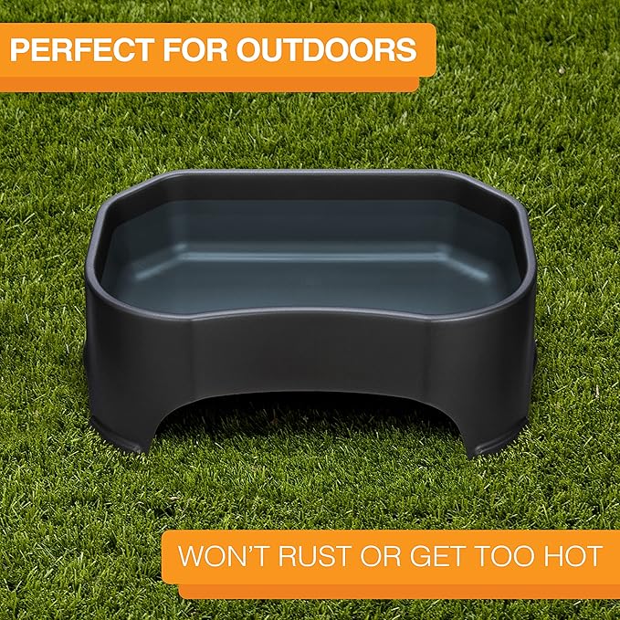 Neater Pet Brands Extra Large Water Bowl for Dogs, Outdoor Dog Water Bowl (2.25 Gallon Extra-Large Capacity), Big Trough Style Food Dish for Indoors or Outside, No Spill Large Dog Bowls, Black