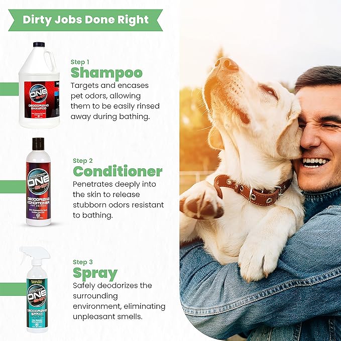 Best Shot ONE Shot Deodorizing Conditioner, Hydrating and Moisturizing Conditioner for Dogs, Cats, Horses, and Livestock, Removes Stubborn Odors, 16 Oz.