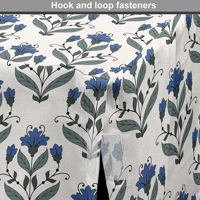 Ambesonne Floral Dog Crate Cover, Rhythmic Leaves Flowers Blossoms Nostalgic Style, Easy to Use Pet Kennel Cover for Medium Large Dogs, 42 Inch, Champagne Multicolor