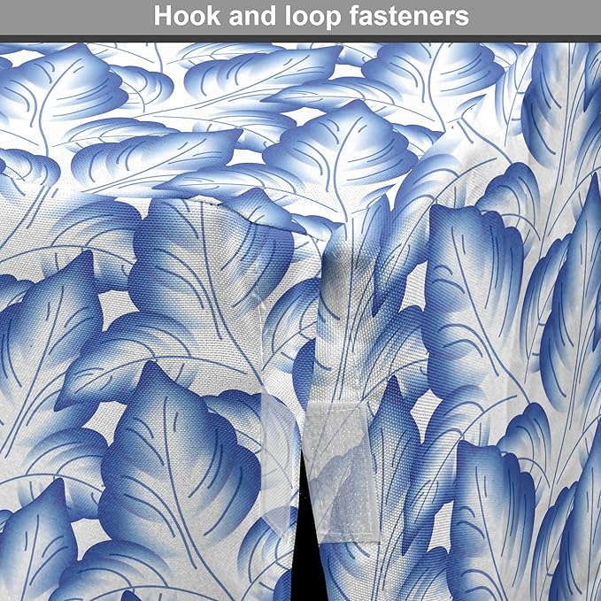 Lunarable Traditional Dog Crate Cover, Blue Leaves Ornate Folkloric Design Ethnic Motifs of Asia Print, Easy to Use Pet Kennel Cover for Medium Large Dogs, 36 Inch, Cobalt Blue and White